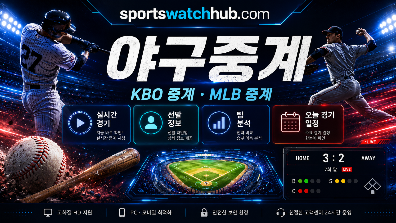 야구중계 KBO MLB 선발투수와 경기 흐름 안내